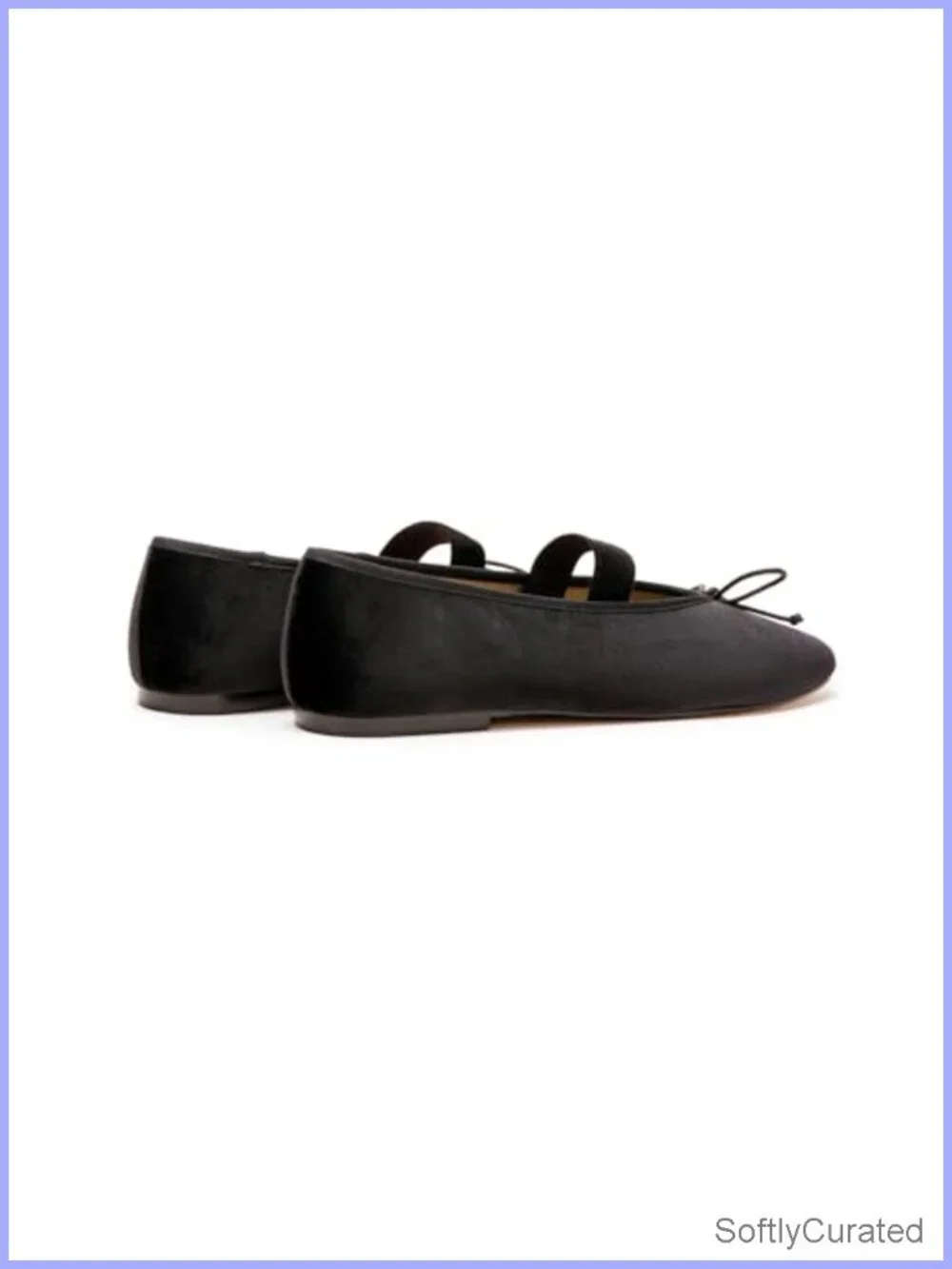 Velvet Mary Jane Ballet Flats Round Toe Ballerinas Comfortable